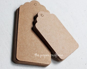 Rectangle Scallop Kraft Cardboard Gift Tag