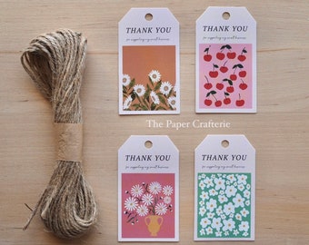 Thank You For Supporting My Small Business Cardboard Patterned Gift Tags Packaging