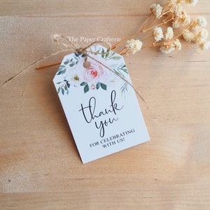 Thank You For Celebrating With Us Cardboard Gift Tags Wedding Party Favours