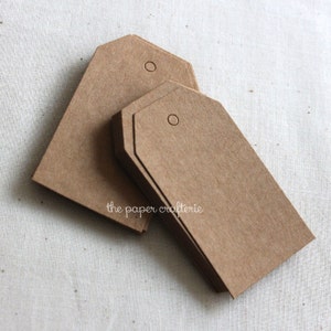 Étiquette-cadeau rectangulaire en carton kraft - Paquet de 24 à 100