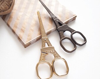 Paris Eiffel Tower Metal Scissors Gold Bronze - 1 piece