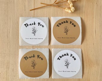 Thank You Stickers Personalised Small Business Packaging Labels 5cm Round