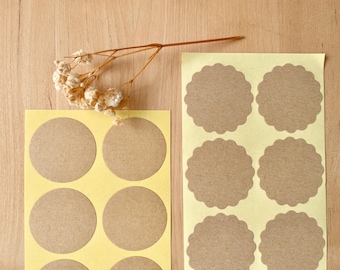 Kraft Brown Round Blank Stickers Jar Labels Seals
