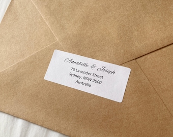 Return address personalised customised sticker envelope labels