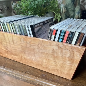 Handmade CD Caddy Made of Bloodwood and Quilted Western Maple