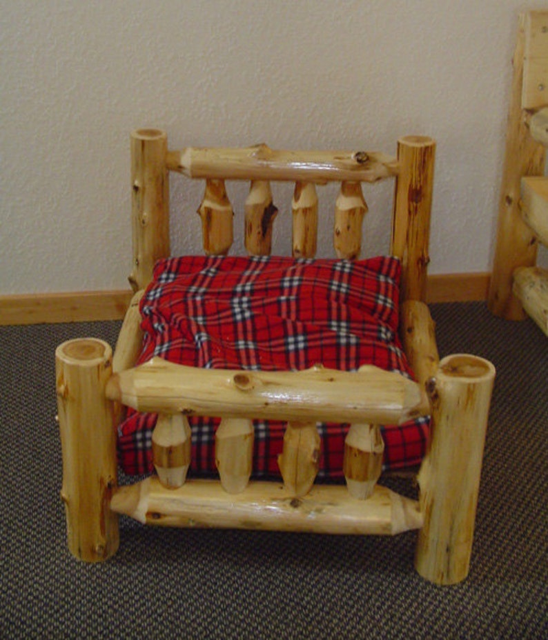 RUSTIC DOG BED Cedar Log Dog Bed Pet Bed Etsy