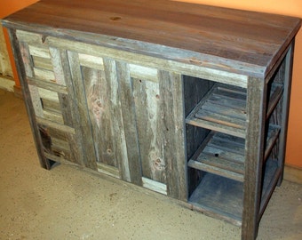 Weathered Gray Reclaimed Wood Bathroom Vanity top included