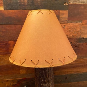 Rustic Laced Oiled Kraft Lamp Shade