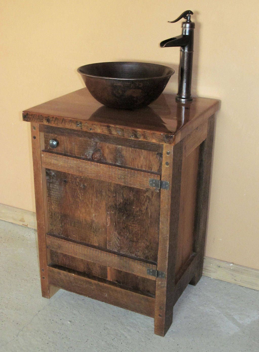 Barn Wood Batten Door Vanity with sink and faucet package * Free Shipping