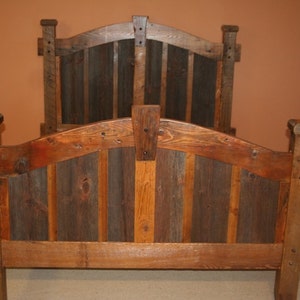 BARN WOOD BED Arched barnwood bed twin Barnwood Bedroom Furniture image 2