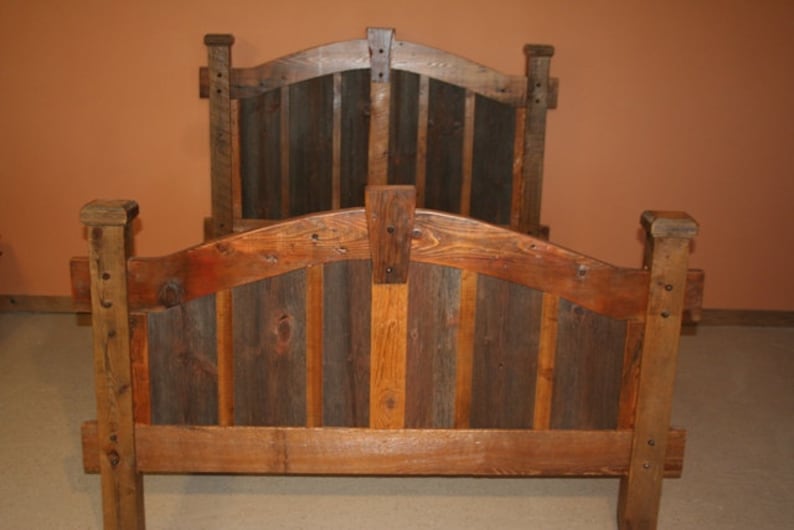 BARN WOOD BED Arched barnwood bed twin Barnwood Bedroom Furniture image 2