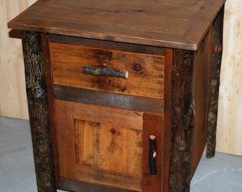 Lodge Style HICKORY  LOG End TABLE