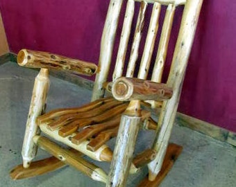 Rustic Cedar Log Rocking Chair