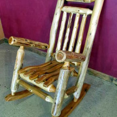 Rustic Cedar Log Rocking Chair - Etsy