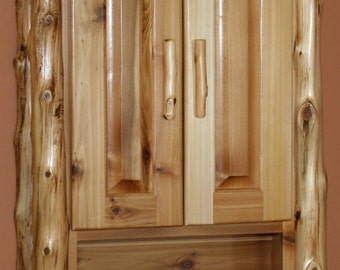 Cedar Log Toilet Cabinet with two doors