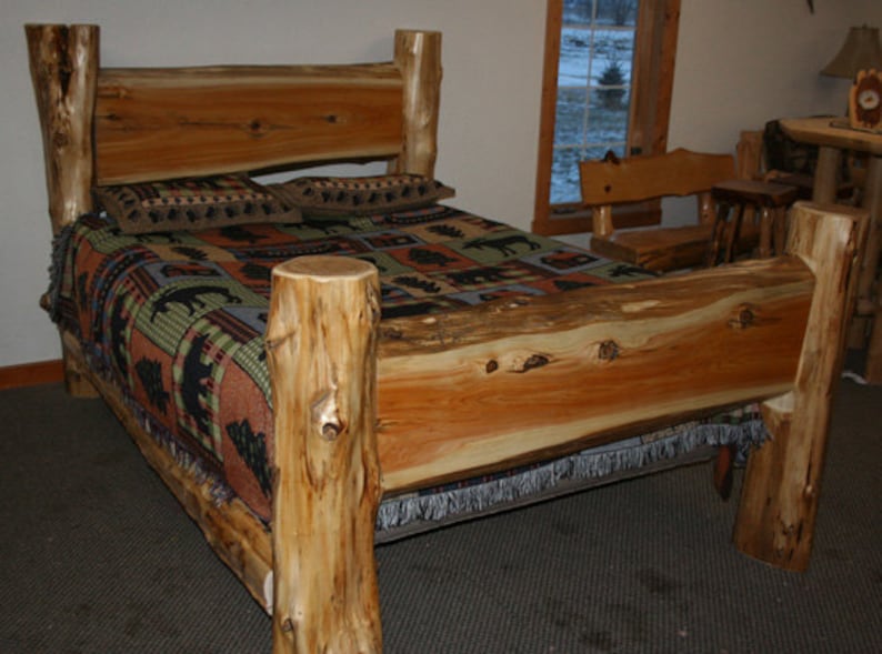Cedar Log Bed Slab Queen Image 0