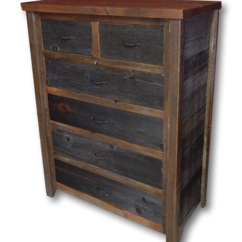 Reclaimed Barn Wood Six Drawer Dresser Chest Etsy