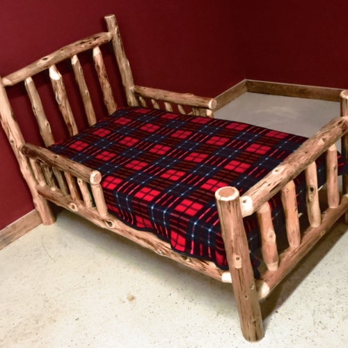 Cedar Log Toddler Bed With Side Rails Etsy