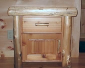 WHITE CEDAR Log End TABLE