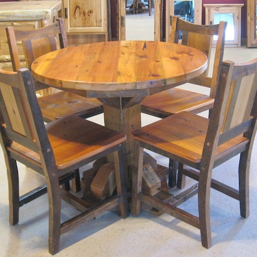ROUND BARNWOOD TABLE Barnwood Dining Table Reclaimed Wood - Etsy