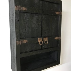 Antique Black Rustic Toilet Cabinet