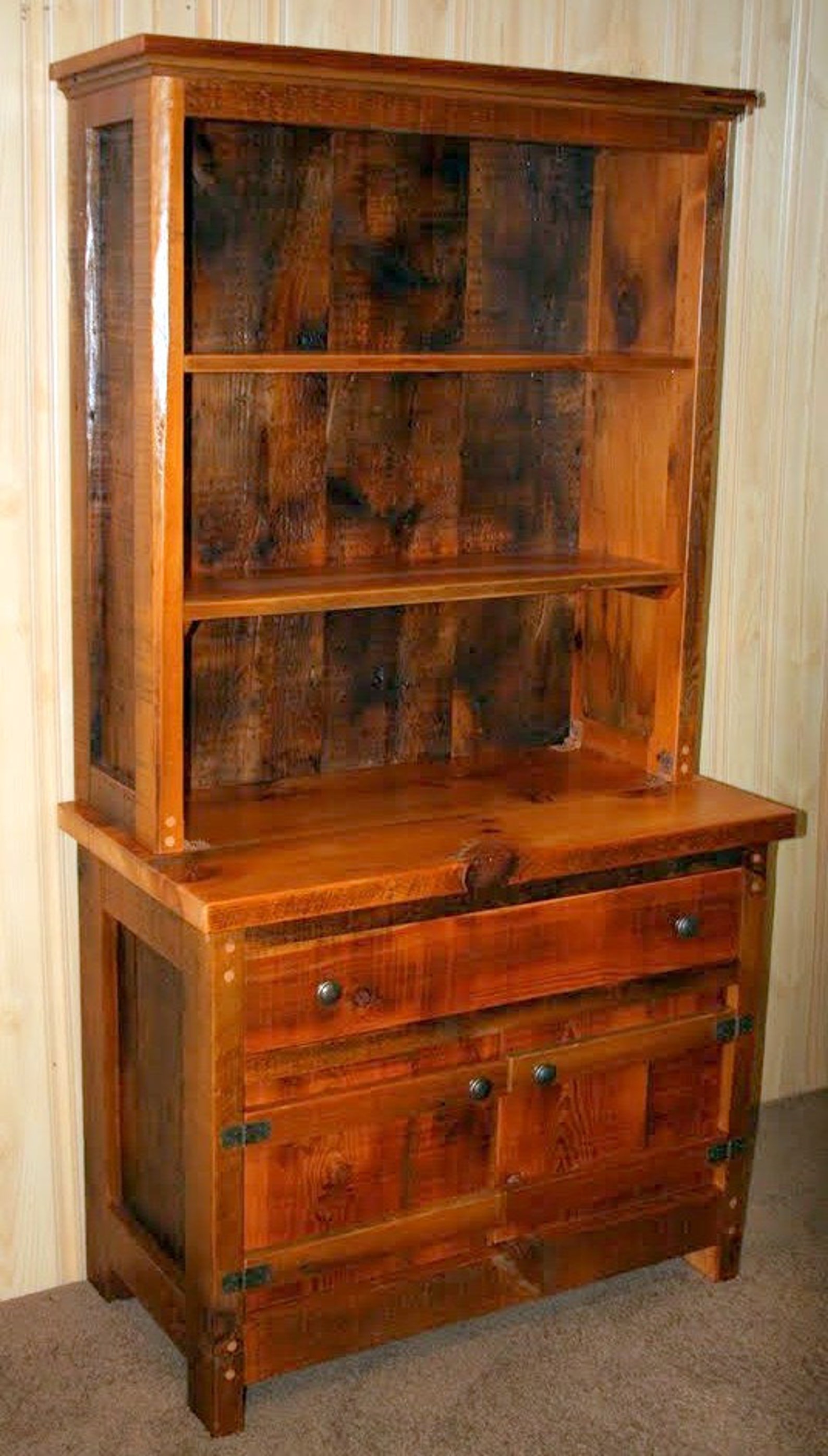 Barnwood Hutchreclaimed Wood Hutchbarnwood Furniture Etsy