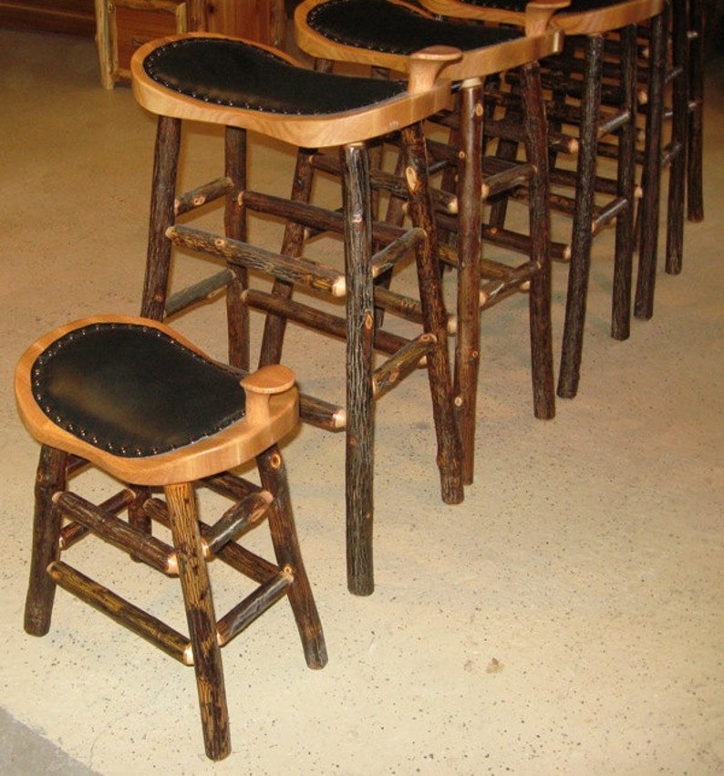 BarnWoodFurniture72 Hickory Log Saddle Stool - Thumbnail 2
