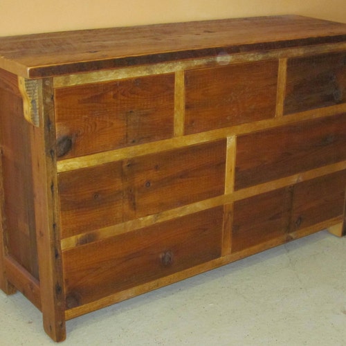 Barnwood Dresser Four Drawer Reclaimed Wood Dresser Etsy