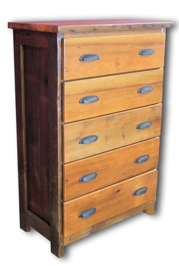 Reclaimed Heart Pine Dresser Chest Etsy