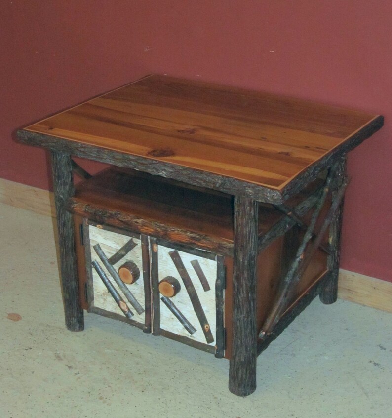 Adirondack Style HICKORY LOG Tv STAND - Etsy