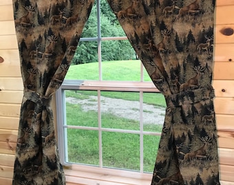 Rustic Curtains, Rustic Cabin Decor, Country Home Decor, Log Cabin