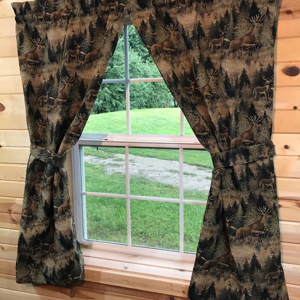 Rustic Curtains, Rustic Cabin Decor, Country Home Decor, Log Cabin
