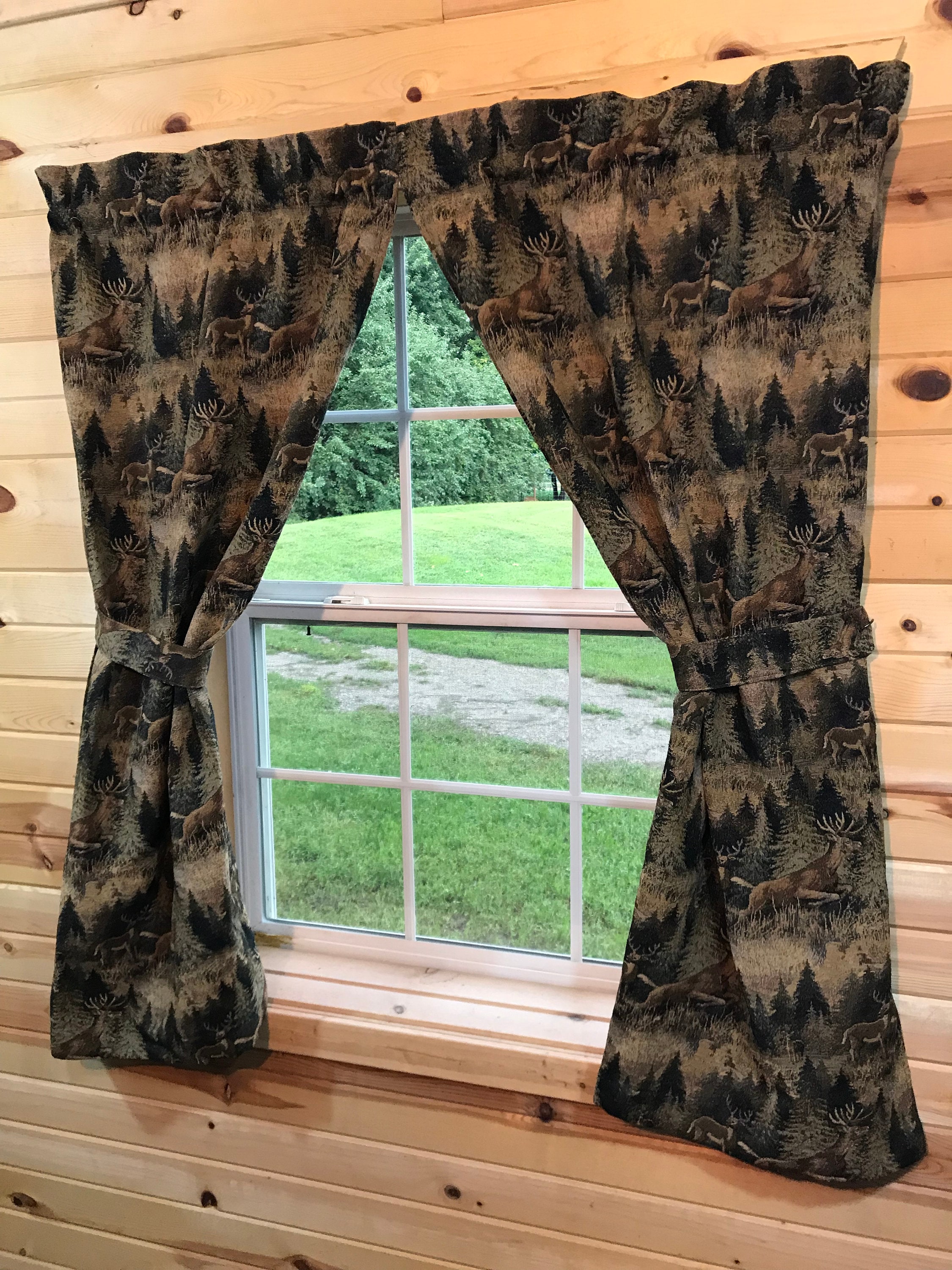 Rustic Curtains Rustic Cabin Decor Country Home Decor Log Etsy UK