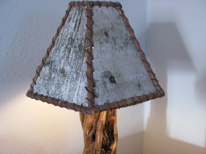 Birch bark lamp shade Rustic Lamps Shades image 4