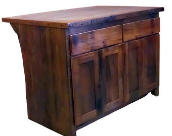 Reclaimed Barn Wood Kitchen Island With Wooden Top