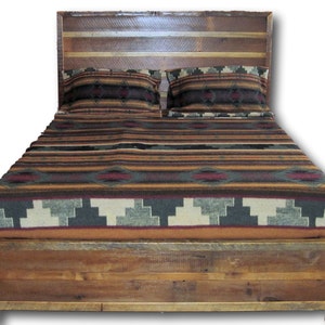 Reclaimed Barnwood Platform Bed with Drawers image 1