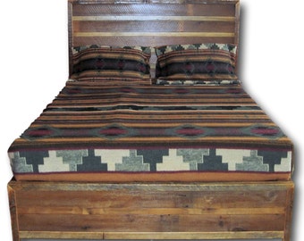 Reclaimed Barnwood Platform Bed with Drawers