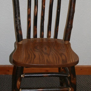 Hickory Chair with Wooden Seat and Spindle Back