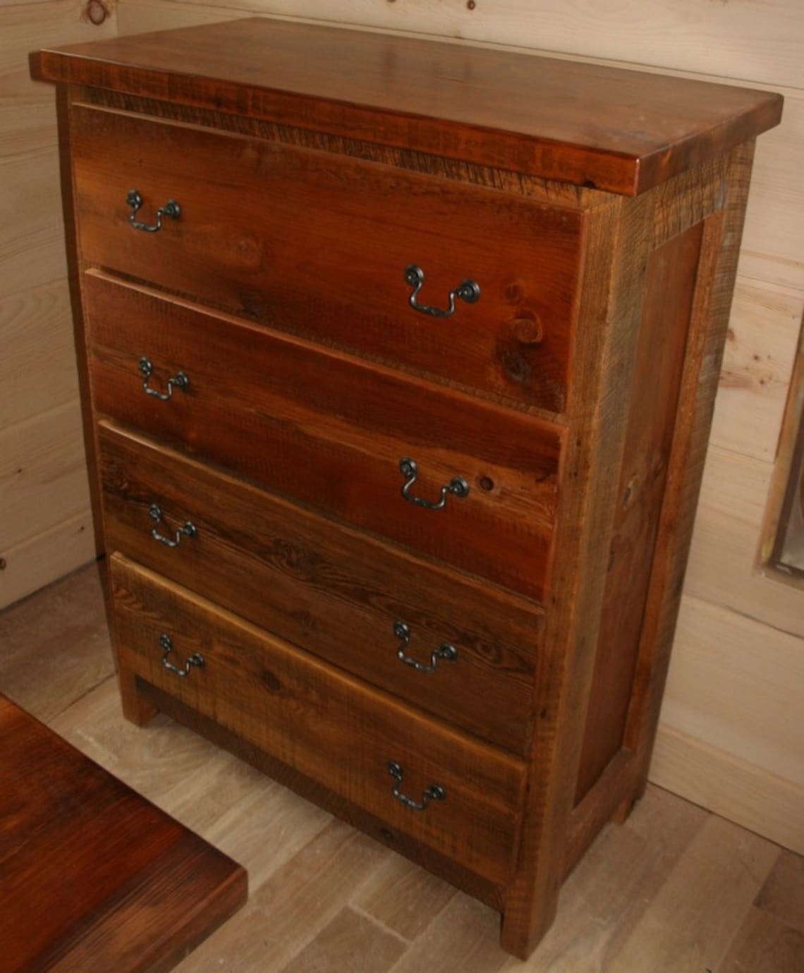 Barnwood Dresser Four Drawer Reclaimed Wood Dresser Etsy