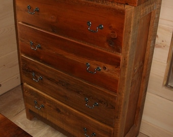 Barnwood Dresser Four Drawer - Reclaimed Wood Dresser - Barnwood Chest