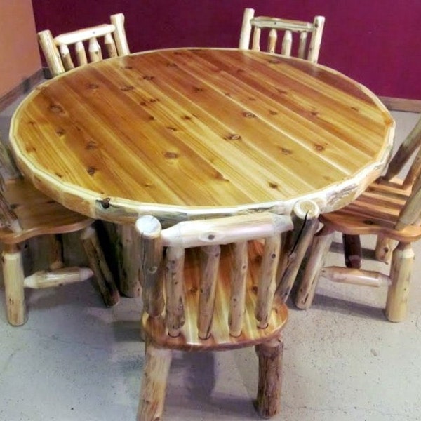 ROUND LOG Dining TABLE - Cedar Log Table