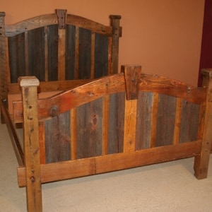 BARN WOOD BED Arched barnwood bed twin Barnwood Bedroom Furniture image 1