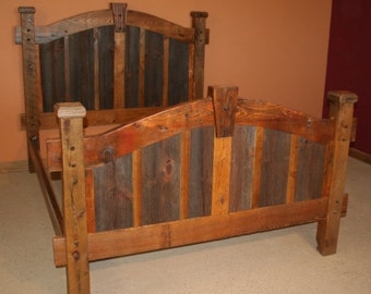 BARN WOOD BED - Arched barnwood bed twin- Barnwood Bedroom Furniture