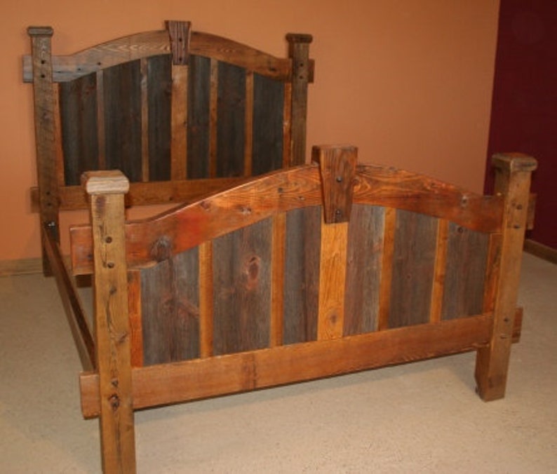 BARN WOOD BED Arched barnwood bed twin Barnwood Bedroom Furniture image 1