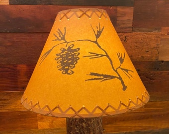 Rustic Oil Kraft Laced Scenic Lamp Shades