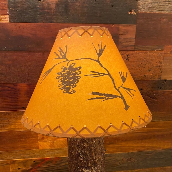 Rustic Oil Kraft Laced Scenic Lamp Shades