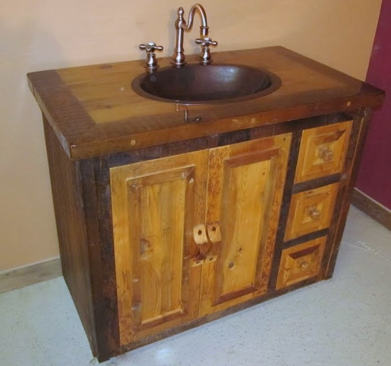 Reclaimed Wood Bathroom Vanity image 1