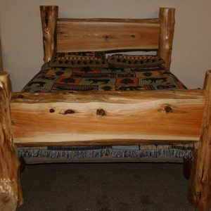 CEDAR LOG BED Cedar Slab Bed Twin Log Bed image 2