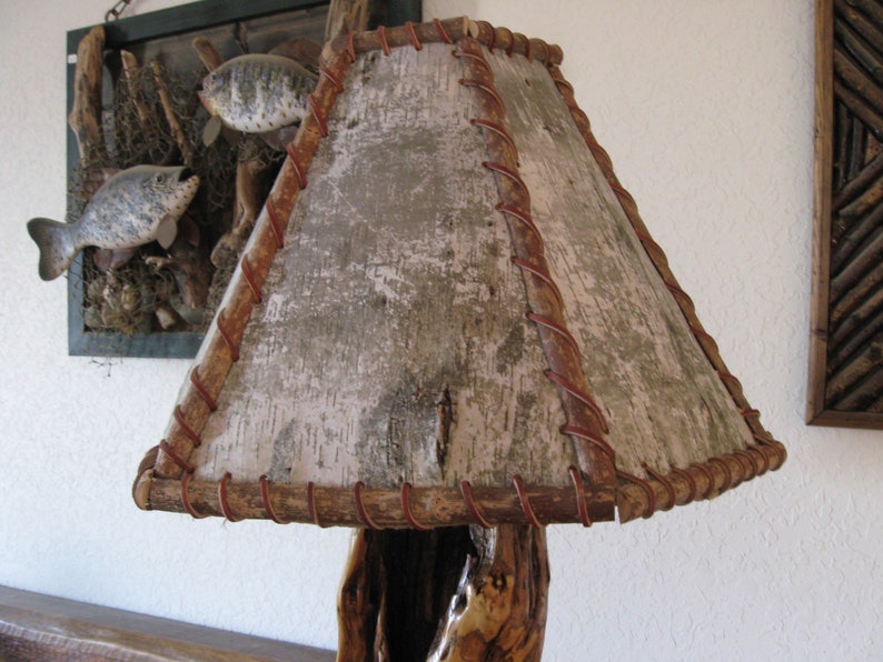 Birch bark lamp shade Rustic Lamps Shades image 6