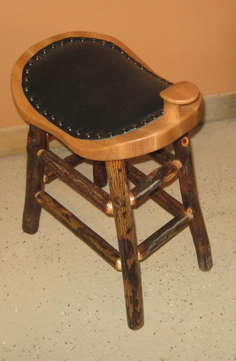 BarnWoodFurniture72 Hickory Log Saddle Stool - Thumbnail 3